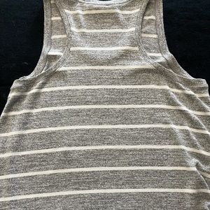 Market&Spruce Grey&white stripped side tie tank